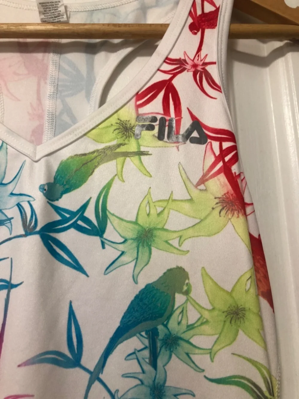 Fila Sport Active Tank Top Birds Flowers XS Womens - Picture 2 of 4